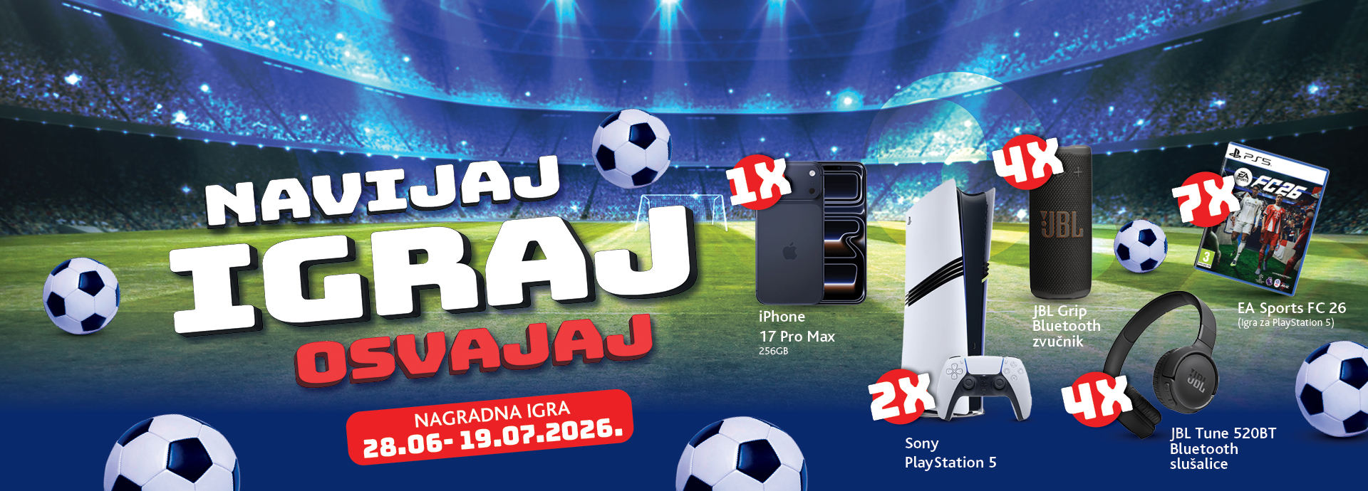 Nagradna igra Navijaj, igraj, osvajaj nagrade!